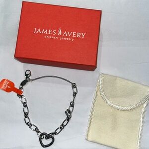 James Avery Silver Changeable Heart Charm Bracelet